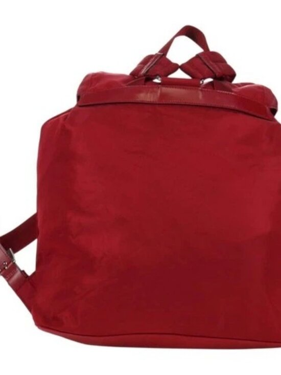 PRADA Backpack Nylon Red Silver Auth mr2001V